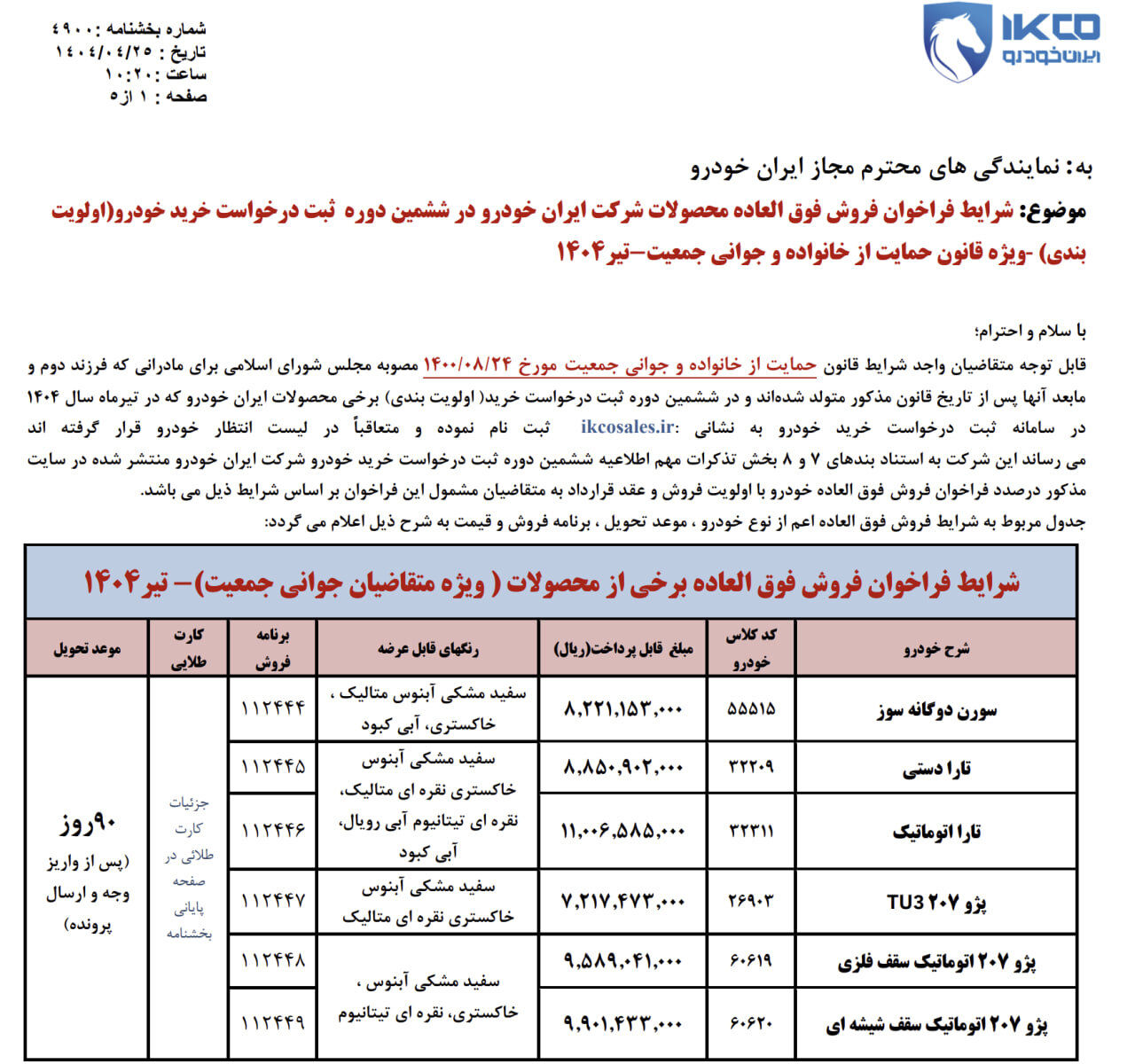 فروش فوق‌العاده و پیش فروش ۱۱ محصول ایران خودرو از امروز؛ مهلت ثبت‌نام تا ۱ مرداد ۱۴۰۴ +قیمت