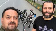 دوچرخه سواری آفای بازیگر با دوستش + عکس