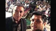 پدر و پسر بازیگر مشهور در جمع هوادارانشان + عکس