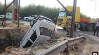  سقوط پراید در کانال آب