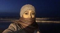 شب گردی خانم بازیگر لب ساحل + عکس