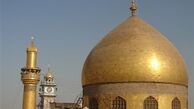 نمایی زیبا از گنبد جدید حرم حضرت علی(ع)