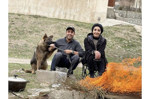 زوج مشهور سینما و سگشون + عکس