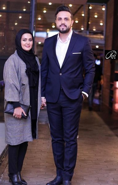 تیپ رسمی پدرام کریمی و همسرش + عکس