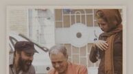 ترانه علیدوستی به همراه پدرش و رضا عطاران در پشت صحنه فیلم سینمایی «استراحت مطلق»
