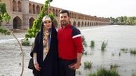 خوشگذرونی خانم مجری و همسرش در اصفهان + عکس