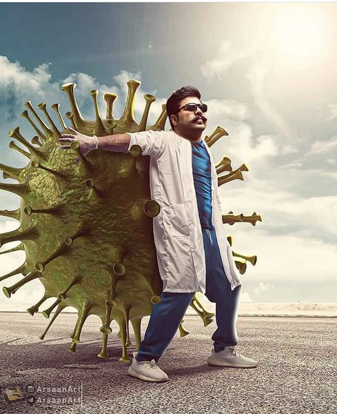 ایستادگی بهنام بانی در مقابل کرونا + عکس