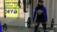 ورزش سنگین خانم بازیگر+عکس