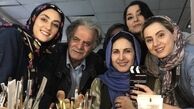 مرحوم سیروس گرجستانی در جمع خانم‌های بازیگر + عکس