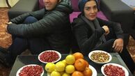 عکس چله زمستونی داماد بوی باران و خانم بازیگر