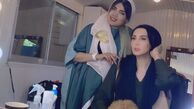 لیلا بلوکات و سگش در اتاق گریم + عکس