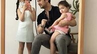 استخری با دخترانش + عکس