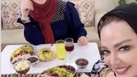 ضیافت شام بهاره رهنما و دوستش + عکس