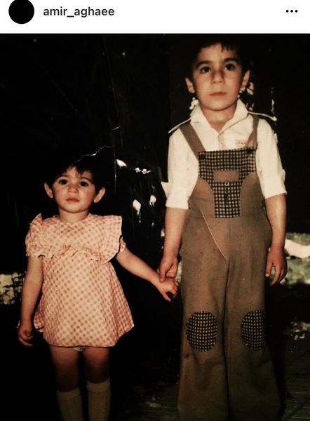 کودکی های امیر آقایی و خواهرش + عکس