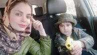 خانم بازیگر و پسرش در ماشین + عکس