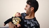 کلافگی محمد حسین میثاقی و پسر کوچولوش+عکس