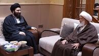 دیدار نوه امام خمینی(ره) با شیخ عیسی قاسم در عراق