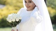 لباس عروس ساده ساره بیات + عکس