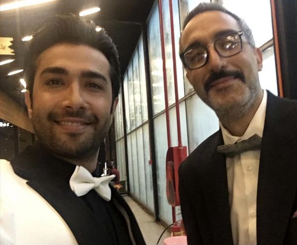 حسین مهری در کنار نویسنده و بازیگر مشهور + عکس