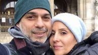 پیمان معادی و همسرش در آغوش هم + عکس