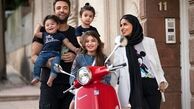 گردش بنیامین بهادری و اهل و عیال با موتور+عکس