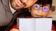 احسان خواجه امیری و پسرش + عکس