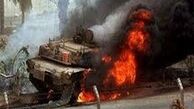 انهدام تانک تروریست‌ها در حلب توسط ارتش سوریه
