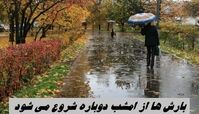 بارش ها از امشب دوباره شروع می شود ؛ هشدار به 15 استان