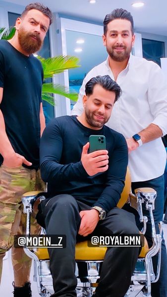 رضا بهرام و دوستانش در آرایشگاه + عکس