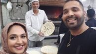 فریبا باقری  و همسرش در نانوایی + عکس