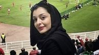 حضور بازیگر زن  در استادیوم + عکس