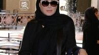 الهام حمیدی در مراسم ختم پدر امیرحسین رستمی