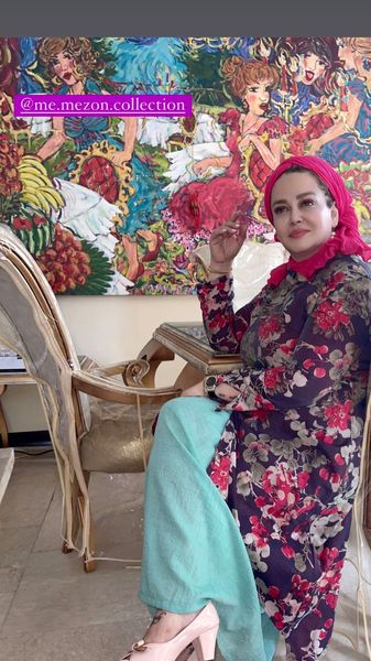 تیپ گل گلی بهاره رهنما در خانه اش + عکس