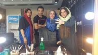 سپیده خداوردی و آقای بازیگر در پشت صحنه سریال خانه امن + عکس