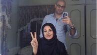 عکس حدیثه تهرانی و همسرش در پشت صحنه