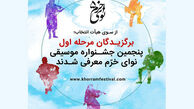 اسامی پذیرفته شدگان برای اجرای حضوری  جشنواره و جایزه همایون خرم منتشر شد
