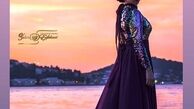 عکس زیبای هانیه غلامی با لباس مجلسی لب دریا
