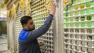 غبار روبی حرم حضرت ابوالفضل(ع)+ عکس