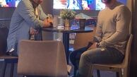 کافه گردی شاهرخ استخری با برادر زنش + عکس