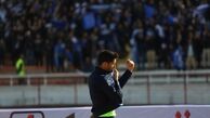 چهره درهم حسینی هنگام گرم کردن رحمتی
