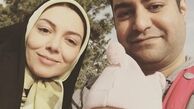عکس آزاده نامداری و همسر و دختر تپلی اش