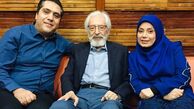 عکس یادگاری «صبا راد» و همسرش در کنار استاد مشایخی