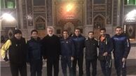 بازیکنان و کادرفنی سایپا در حرم امام رضا(ع) +تصاویر