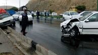 تصادف زنجیره‌ای 18 خودرو /عکس