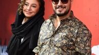 تیپ جذاب جواد عزتی در کنار همسرش