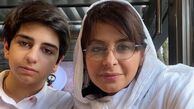 تیپ سفید سیما تیرانداز و پسرش + عکس