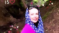 طبیعت گردی خانم بازیگر + عکس