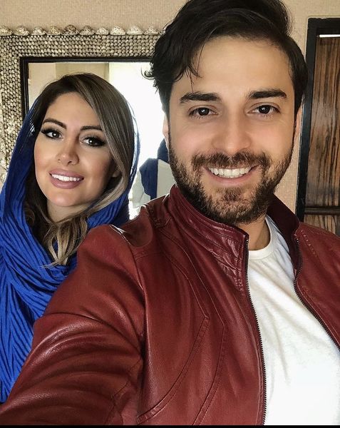 سلفی جدید بابک جهانبخش با همسرش + عکس