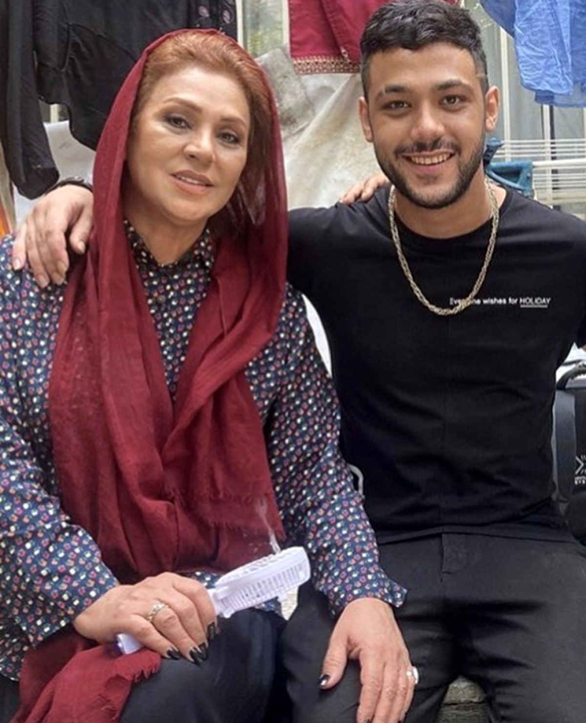نسرین مقانلو و پسرش + عکس
