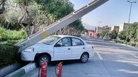 «ریو» تیر چراغ‌ برق را از جا کند + تصاویر